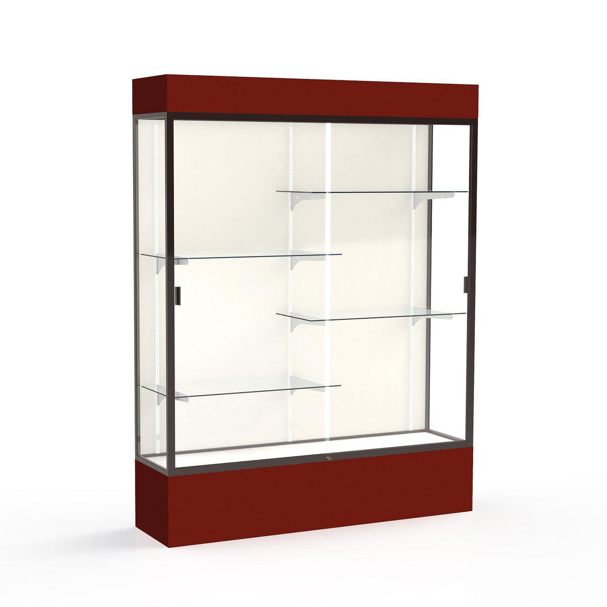 Spirit Series Lighted Floor Display Case, 60"W x 80"H x 16"D