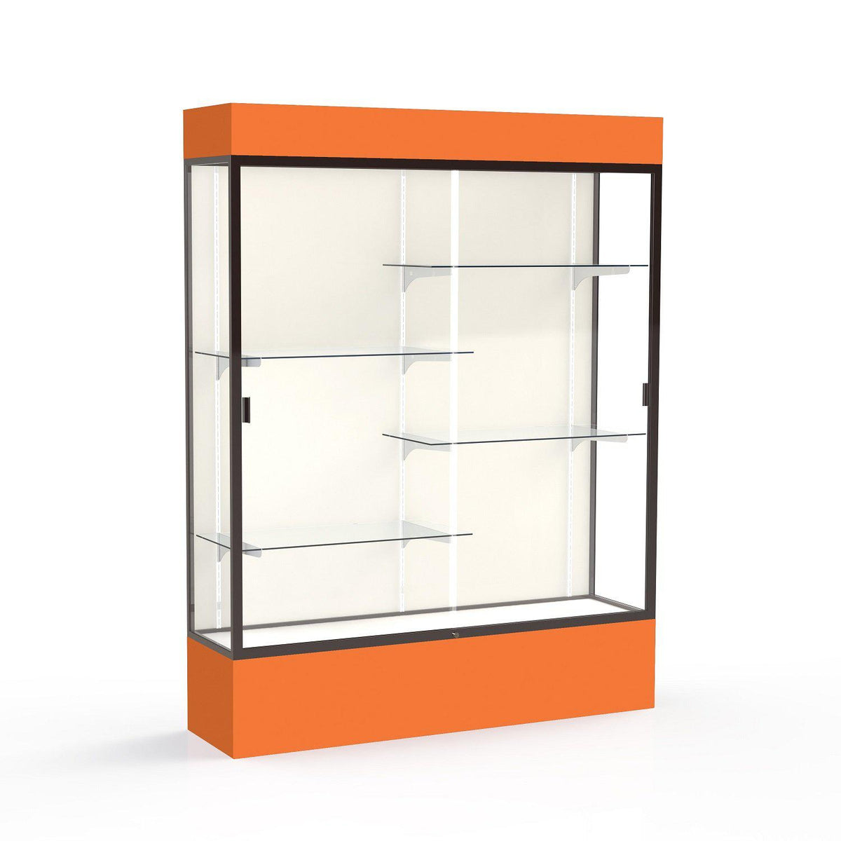 Spirit Series Lighted Floor Display Case, 60"W x 80"H x 16"D