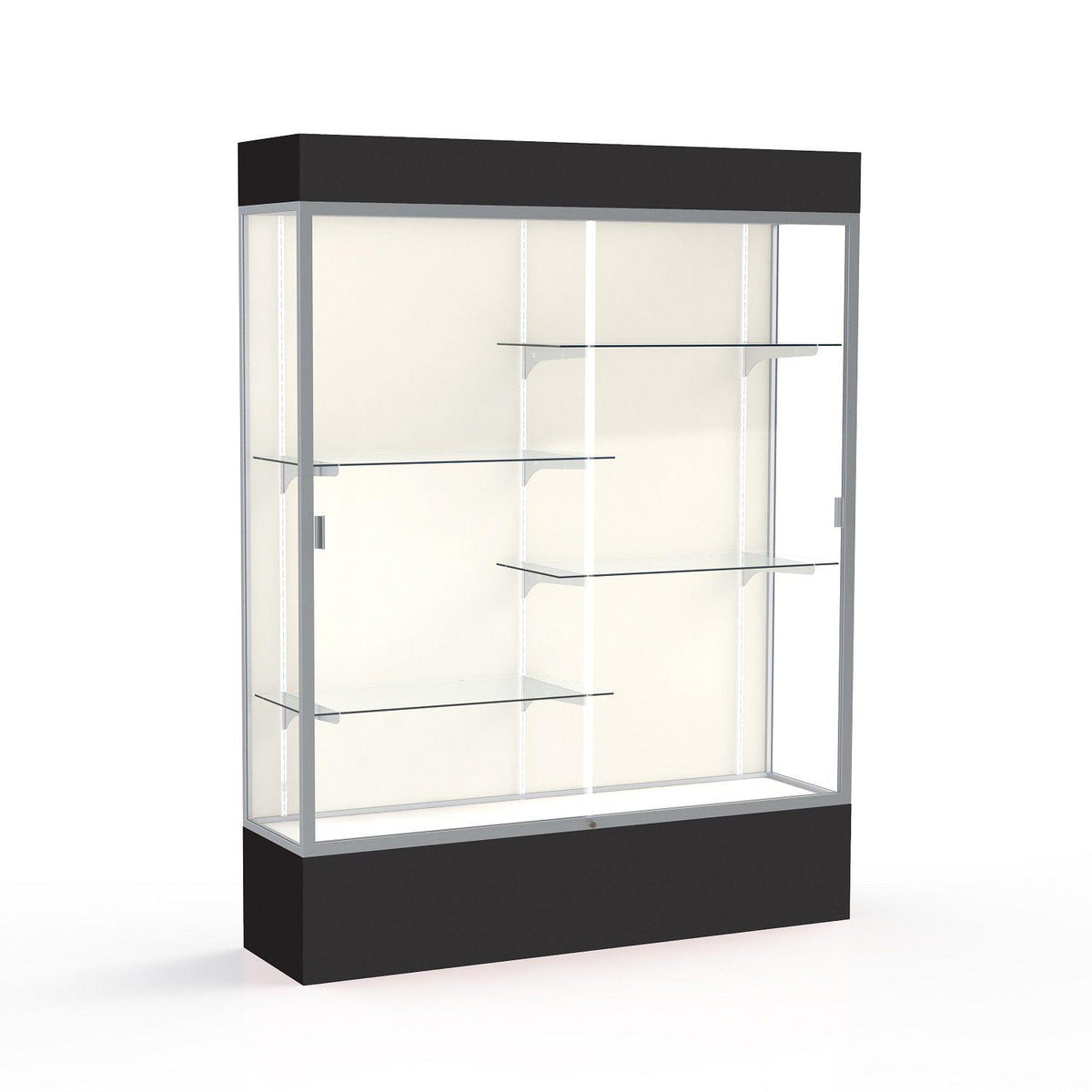 Spirit Series Lighted Floor Display Case, 60"W x 80"H x 16"D