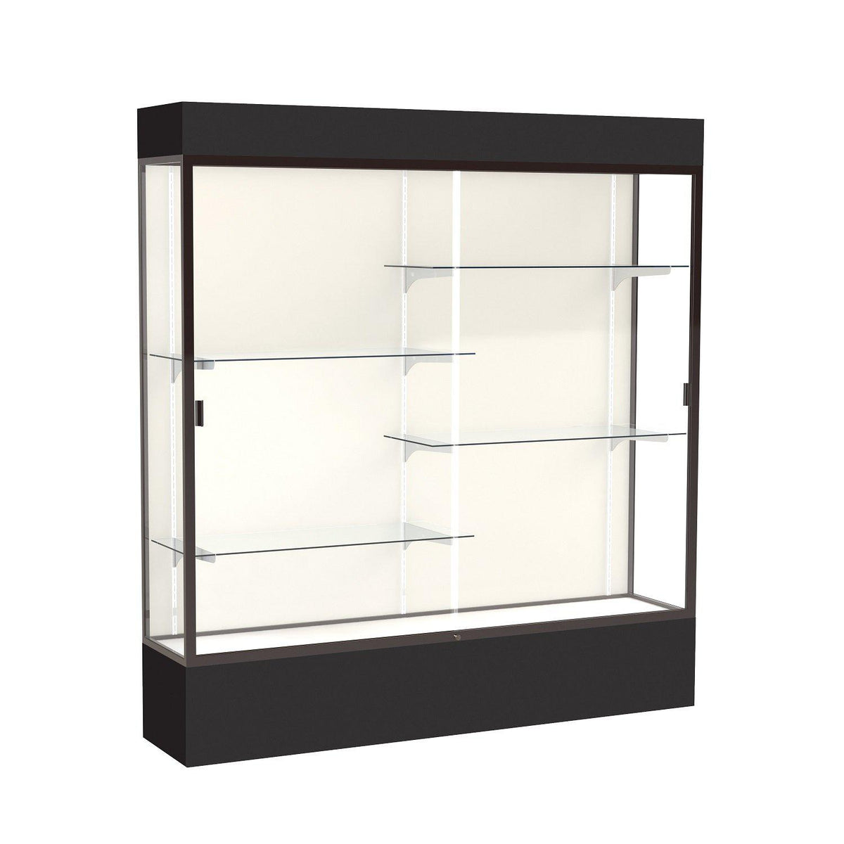 Spirit Series Lighted Floor Display Case, 72"W x 80"H x 16"D