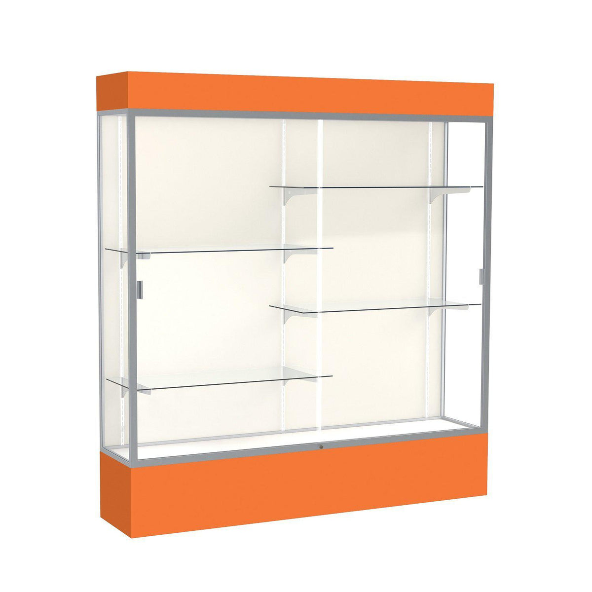 Spirit Series Lighted Floor Display Case, 72"W x 80"H x 16"D