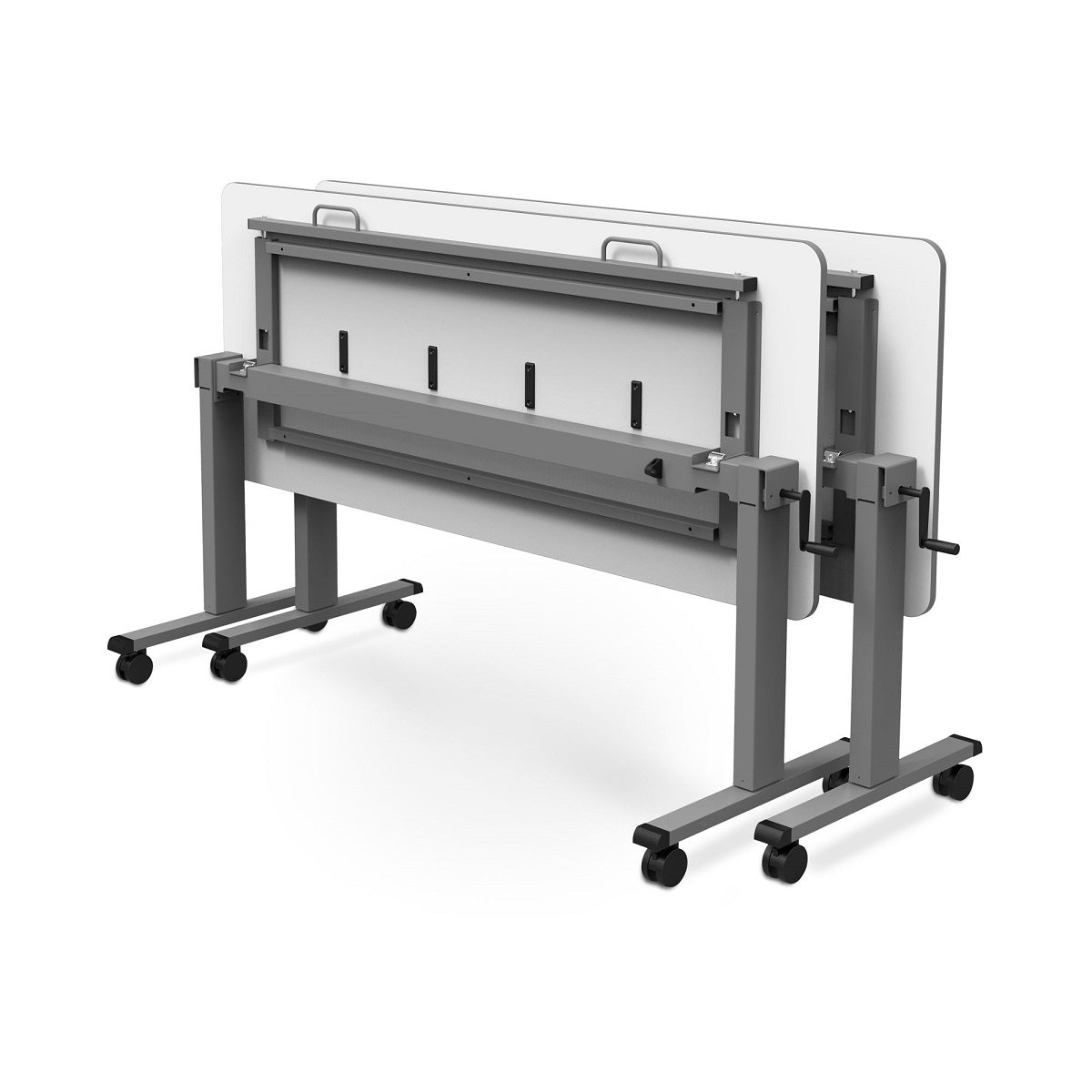 60" Adjustable Flip-Top Nesting Table with Crank Handle