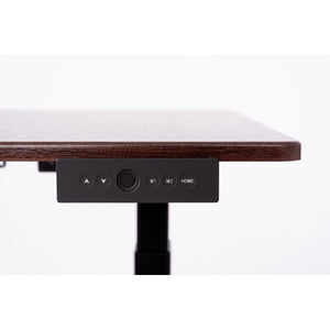 60" 3-Stage Dual-Motor Electric Stand Up Desk, Black Frame, Dark Walnut Top
