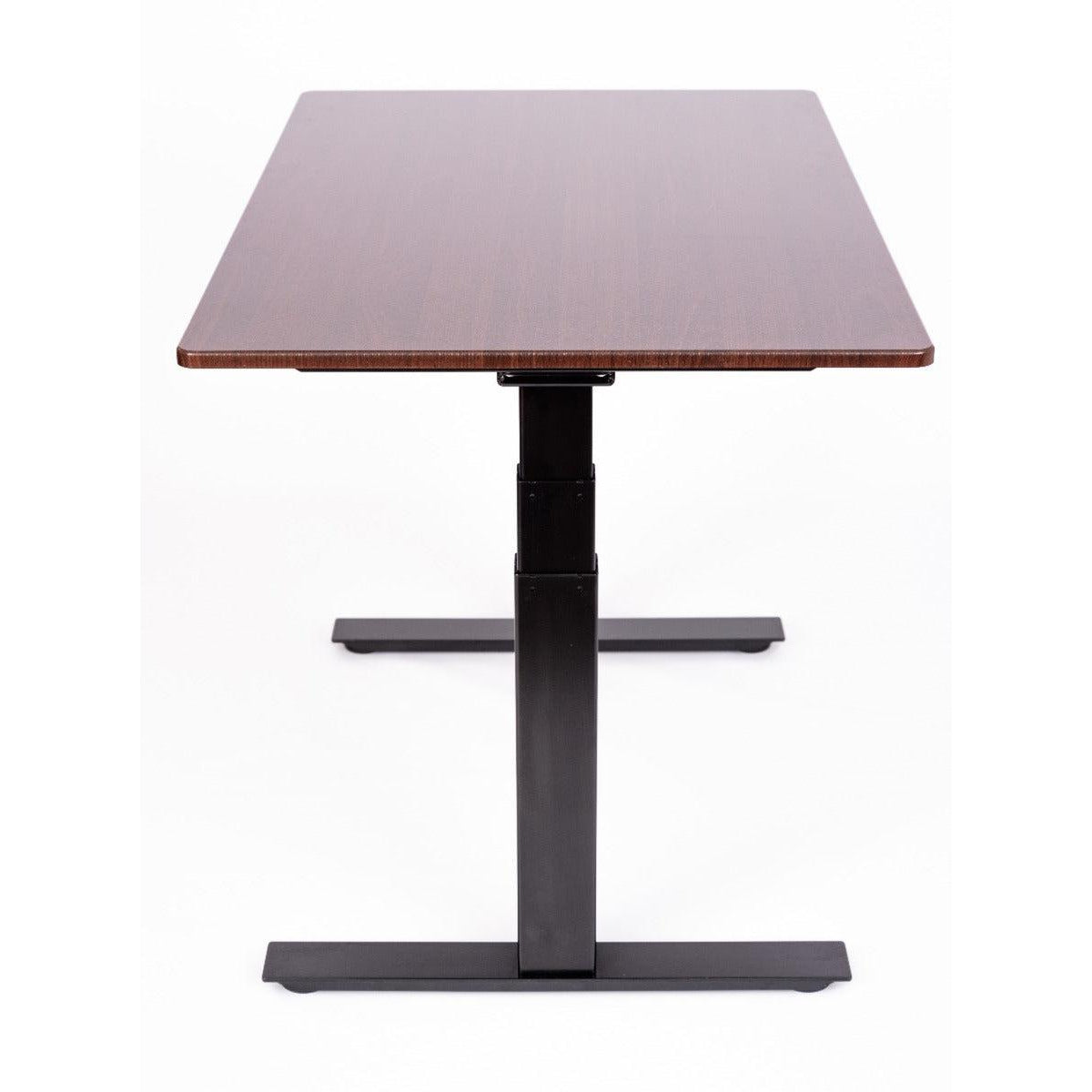 60" 3-Stage Dual-Motor Electric Stand Up Desk, Black Frame, Dark Walnut Top