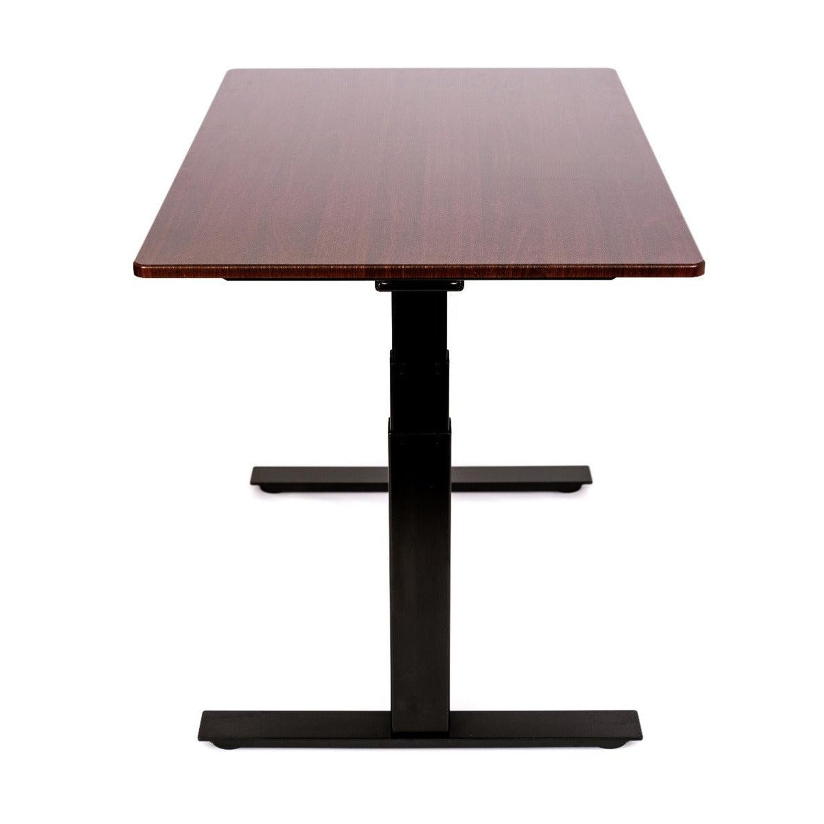 48" 3-Stage Dual Motor Electric Stand Up Desk, Black Frame, Dark Walnut Top