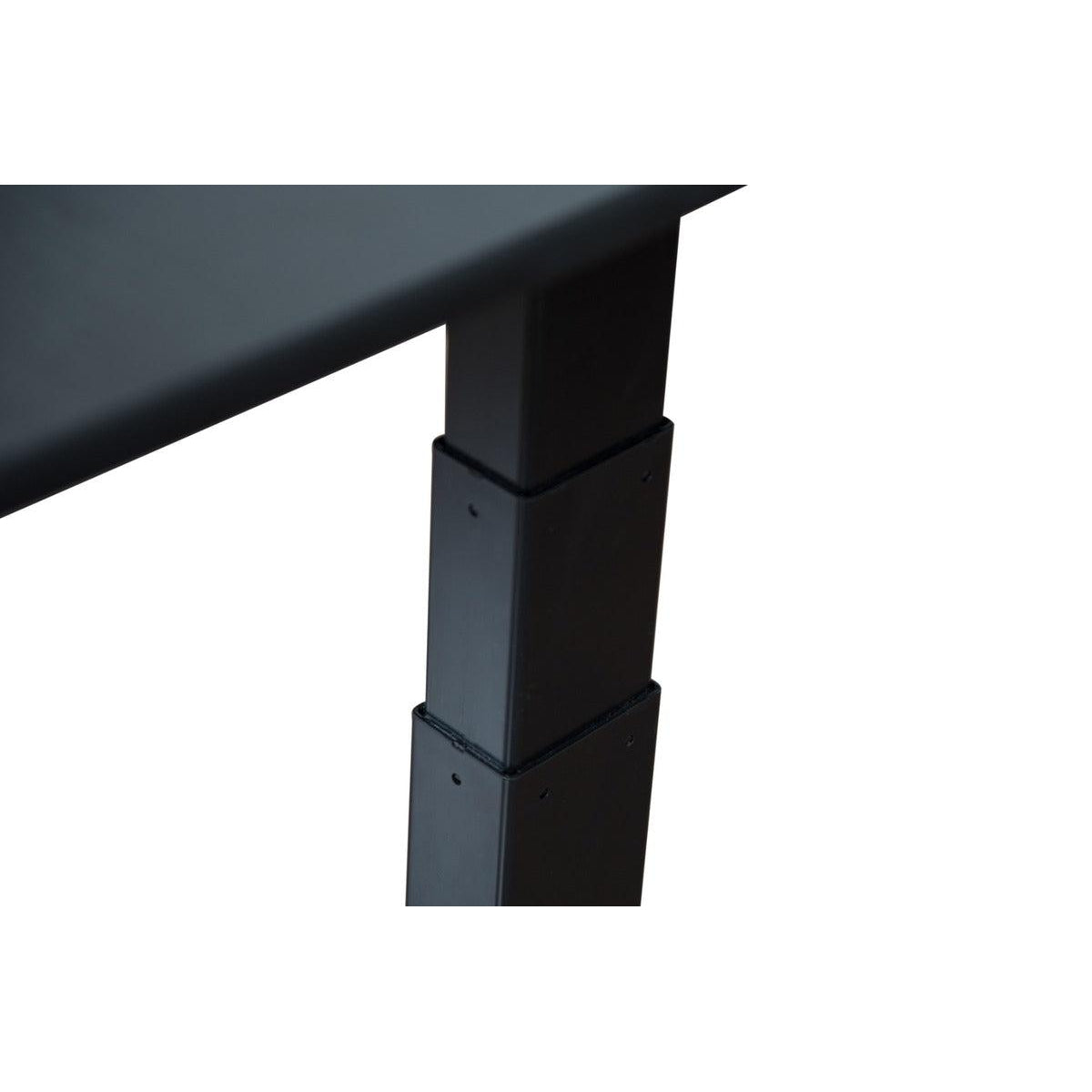 60" 3-Stage Dual-Motor Electric Stand Up Desk, Black Frame, Black Oak Top
