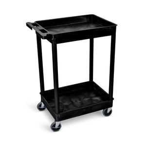 24" x 18" Plastic Tub Cart with Two Shelves