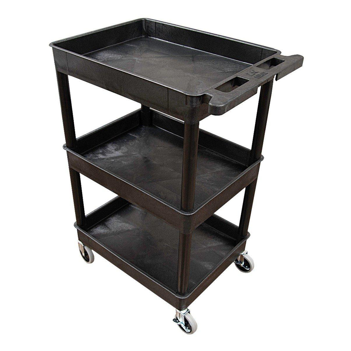 24" x 18" Plastic Tub Cart with Three Shelves