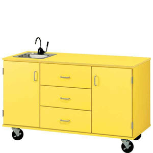 59″ Wide Mobile Demonstration Station With Sink, Lockable
