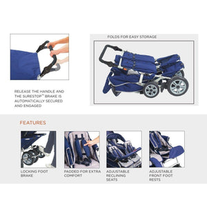SureStop™ Folding Commercial Bye-Bye® Stroller 4 Passenger