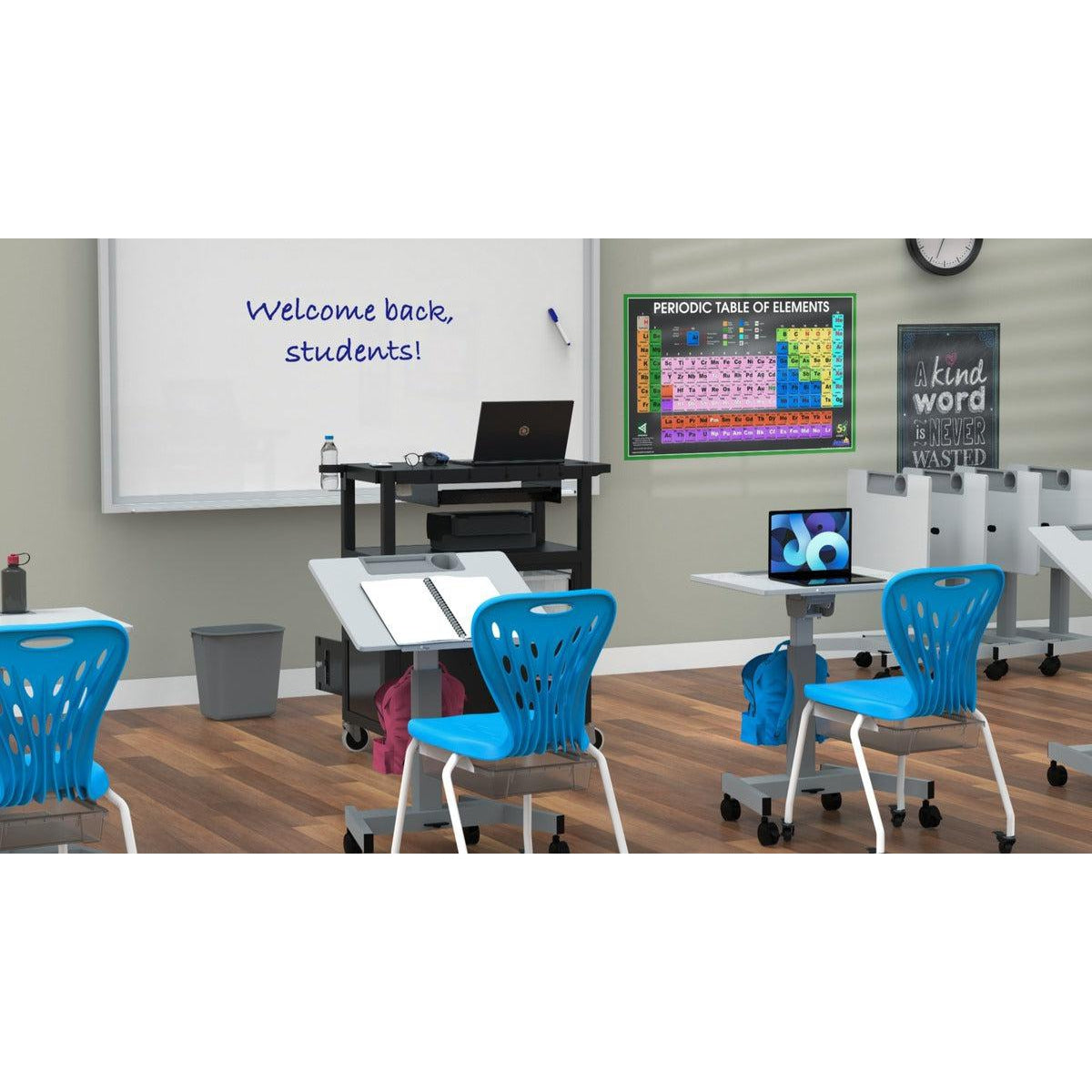 Adjustable height student discount desk and chair