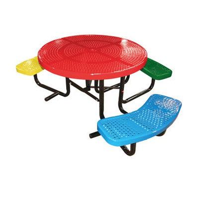 46˝ Round Children's Perforated Metal ADA Portable Table, 3 seats