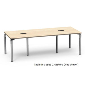 Nextgen P-Series Library & Computer/Technology Table, 36"W x 90"L, 29" Fixed Height, 2 Grommets, 2 Casters