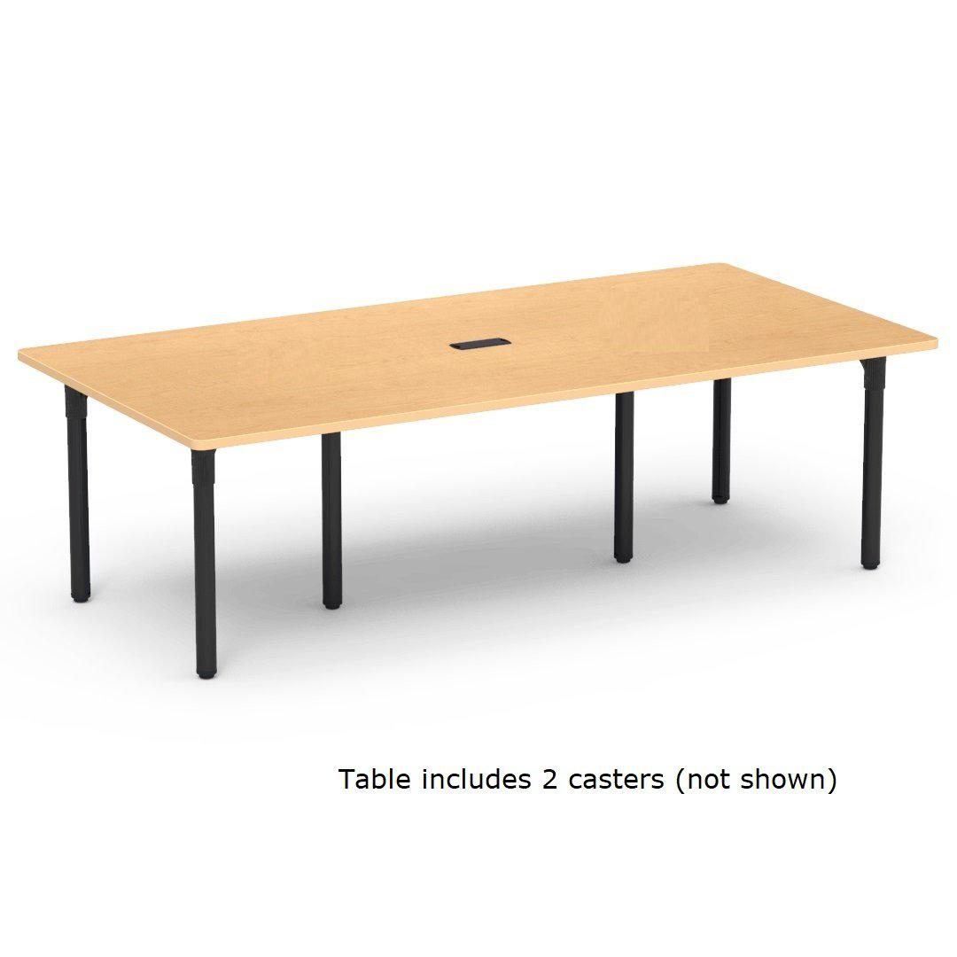 Nextgen P-Series Library & Computer/Technology Table, 36"W x 90"L, 29" Fixed Height, 1 Grommet, 2 Casters