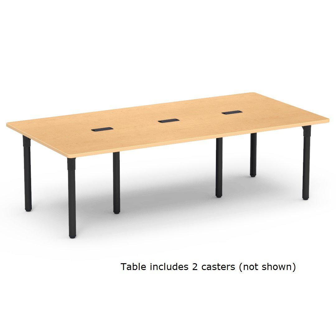 Nextgen P-Series Library & Computer/Technology Table, 36"W x 90"L, 29" Fixed Height, 3 Grommets, 2 Casters