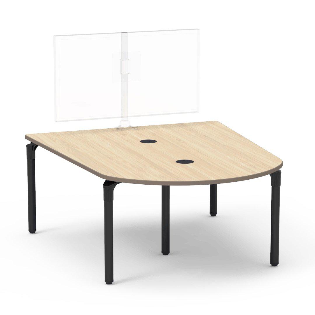 Nextgen P-Series Collaborative Media Table, 60"W x 72"L, Peninsula, 29" Fixed Height