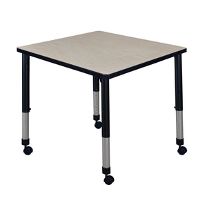 Kee 30" Square Height Adjustable Mobile  Classroom Activity Table