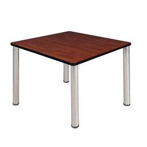 Kee 42" Square Post-Leg Breakroom Table, 29" Dining Height