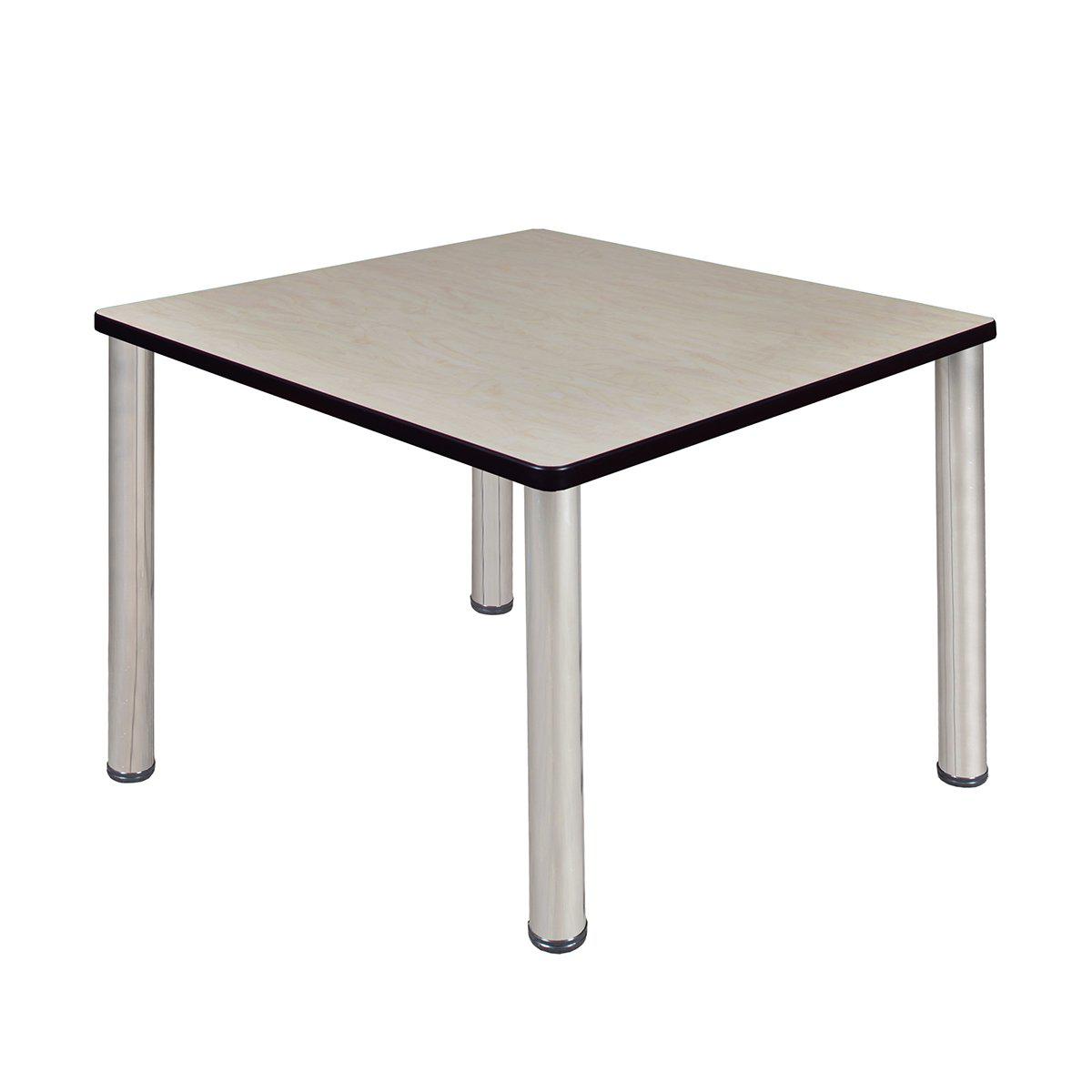 Kee 42" Square Post-Leg Breakroom Table, 29" Dining Height