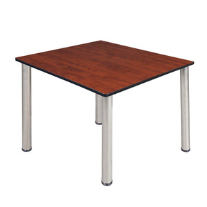 Kee 48" Square Post-Leg Breakroom Table, 29" Dining Height