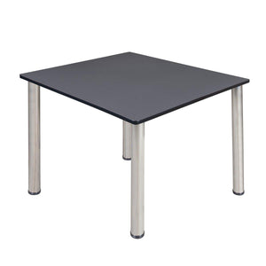 Kee 48" Square Post-Leg Breakroom Table, 29" Dining Height
