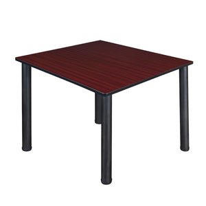 Kee 48" Square Post-Leg Breakroom Table, 29" Dining Height