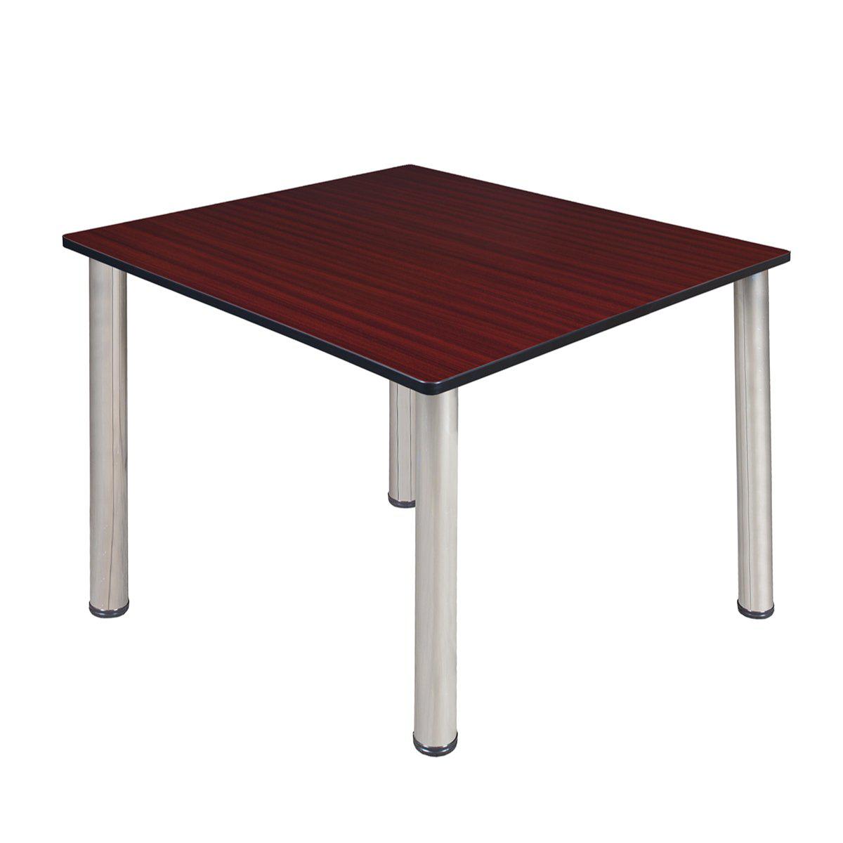 Kee 48" Square Post-Leg Breakroom Table, 29" Dining Height