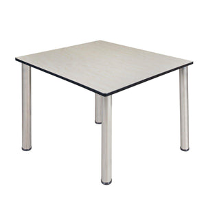 Kee 48" Square Post-Leg Breakroom Table, 29" Dining Height