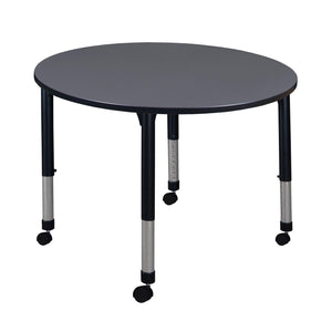 Kee 48" Round Height Adjustable  Mobile Classroom Activity Table
