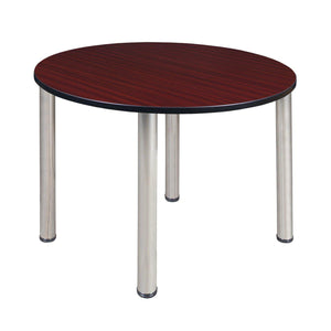 Kee 48" Round Post-Leg Breakroom Table, 29" Dining Height