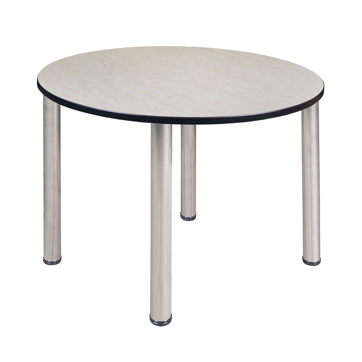 Kee 48" Round Post-Leg Breakroom Table, 29" Dining Height