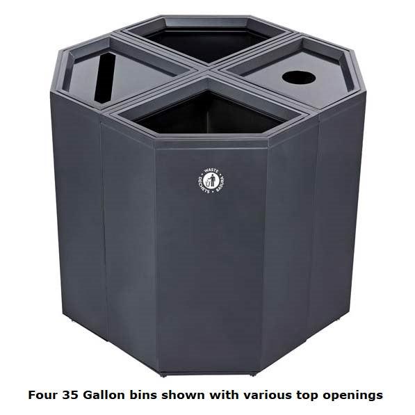 Valuta Painted Steel 35-Gallon Waste Receptacle