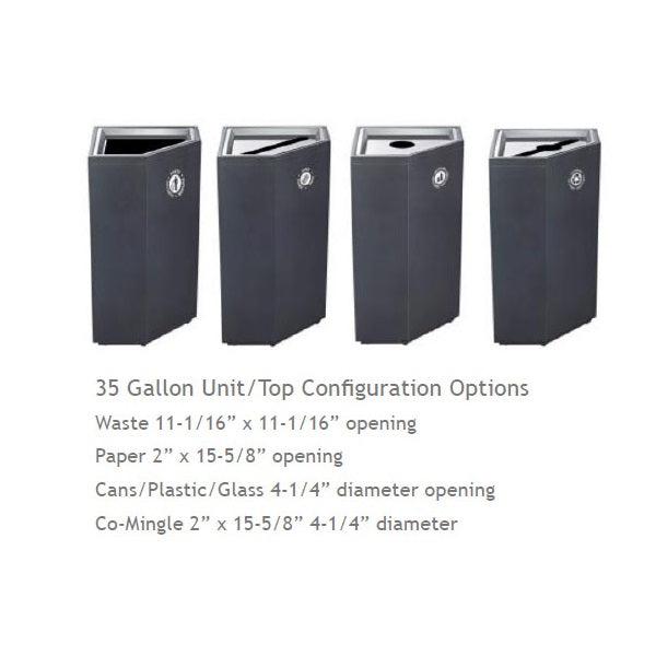 Valuta Painted Steel 35-Gallon Waste Receptacle