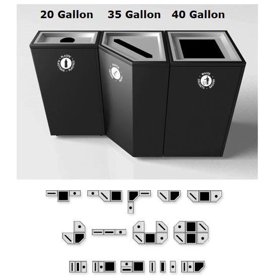 Valuta Painted Steel 20-Gallon Waste Receptacle