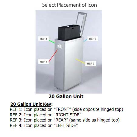 Valuta Painted Steel 20-Gallon Waste Receptacle