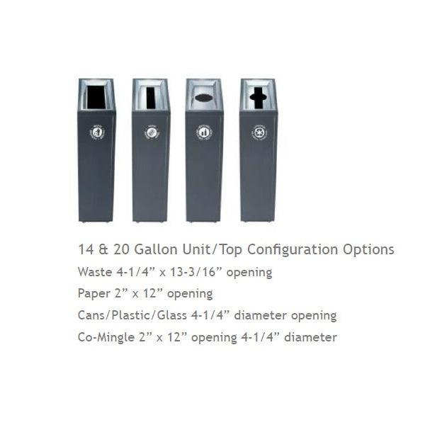 Valuta Painted Steel 14-Gallon Junior Height Waste Receptacle