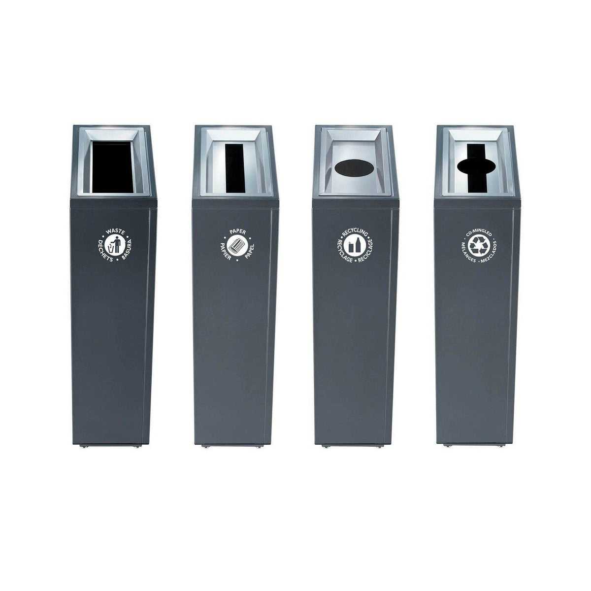 Valuta Painted Steel 14-Gallon Junior Height Waste Receptacle