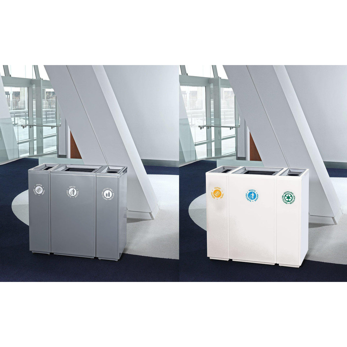 Valuta Painted Steel 40-Gallon Waste Receptacle