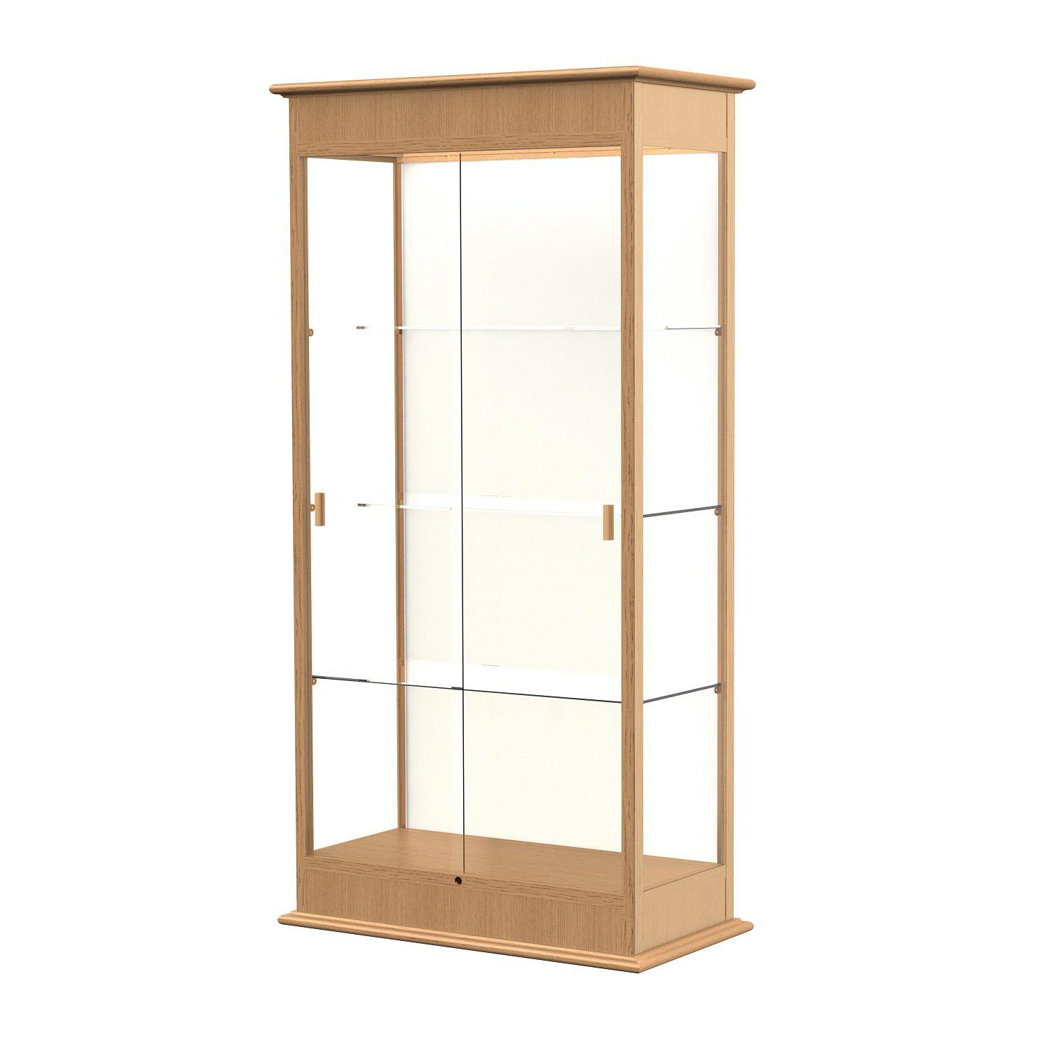 Varsity Series Lighted Floor Display Case with Sliding Doors, 36"W x 77"H x 18"D