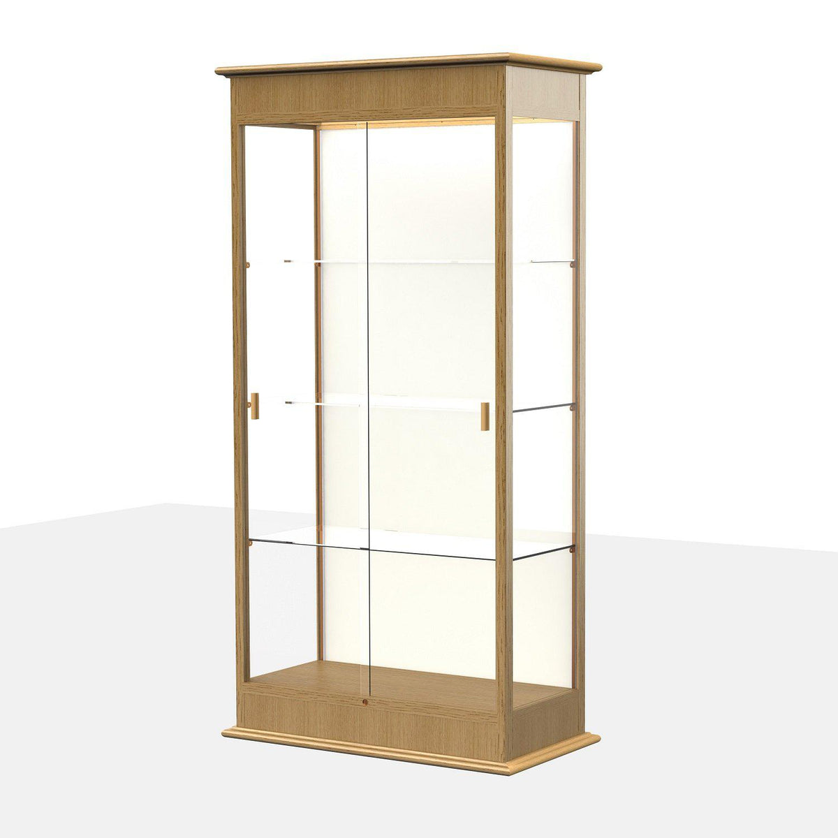 Varsity Series Lighted Floor Display Case with Sliding Doors, 36"W x 77"H x 18"D