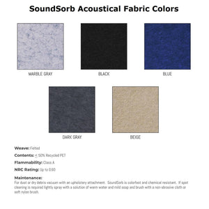 Room Divider 360° Folding Portable Partition with Soundsorb Acoustical Fabric Panels, 25' W x 6' H