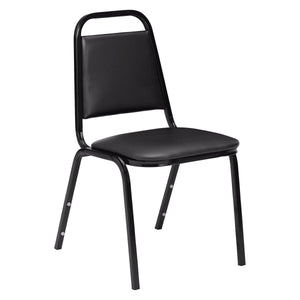 Vinyl Upholstered Stack Chair-Chairs-Panther Black-