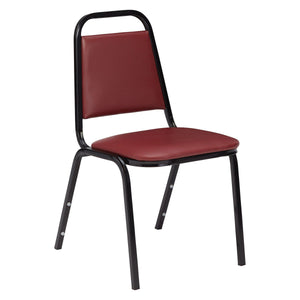 Vinyl Upholstered Stack Chair-Chairs-Pleasant Burgundy-