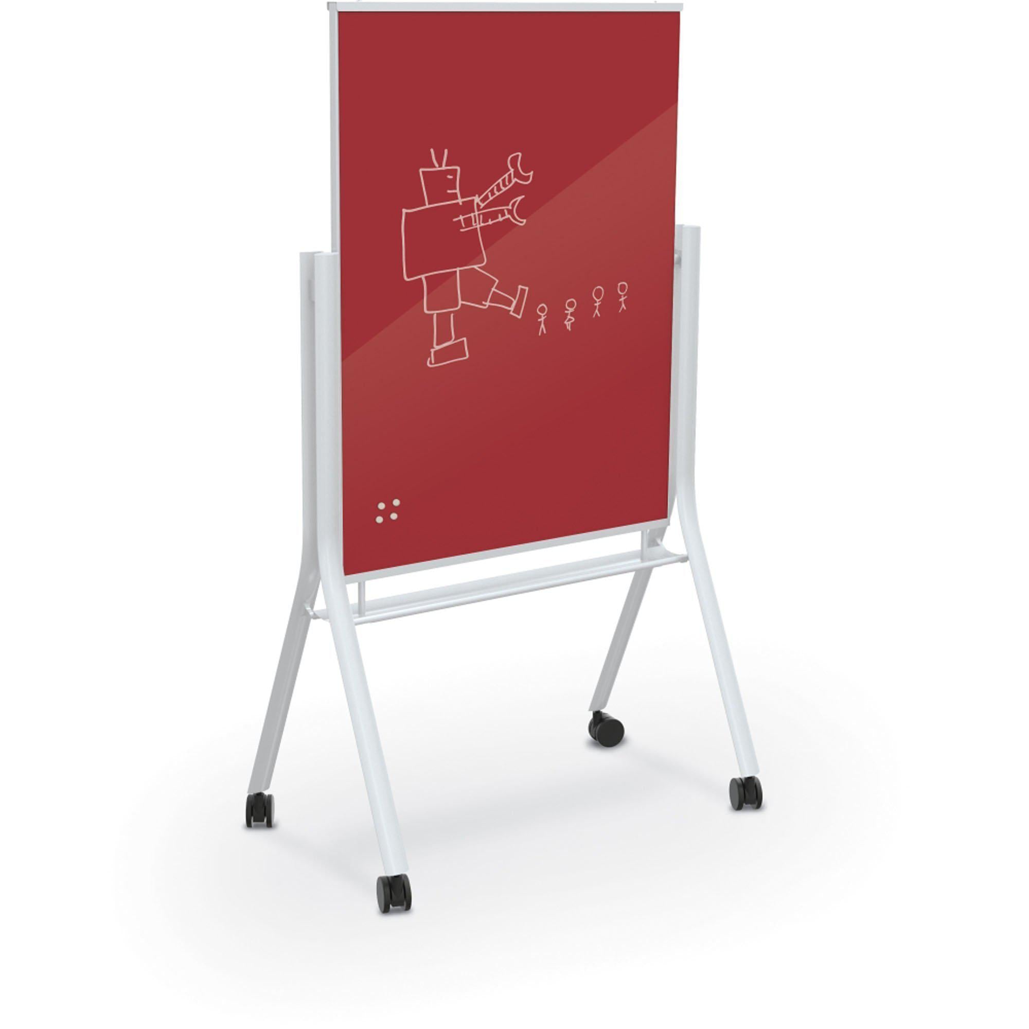 Visionary Curve Mobile Glass Board-Boards-Hierarchy Red-