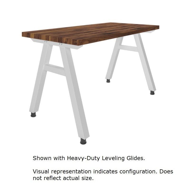 A-Frame Series Mobile Table, Walnut Butcherblock Top, 84" W x 48" D x 36" H