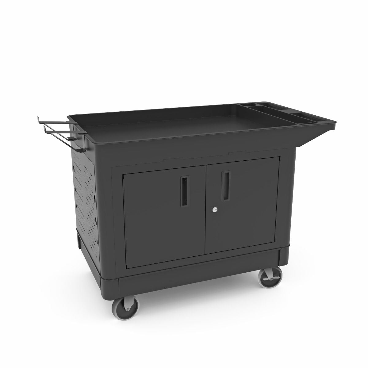 Industrial Work Cart with Locking Cabinet