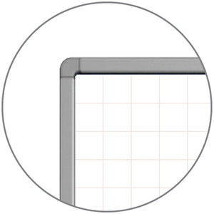 Wall-Mounted Magnetic Ghost Grid Whiteboard, 48" x 36"