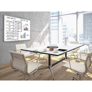 Wall-Mounted Magnetic Ghost Grid Whiteboard, 48" x 36"