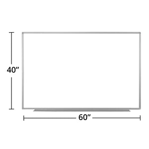 Wall-Mounted Magnetic Whiteboard, 60" W x 40" H