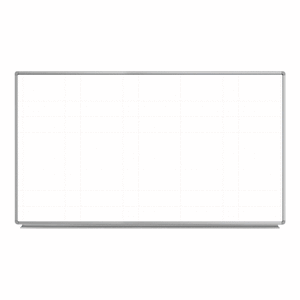 Wall-Mounted Magnetic Ghost Grid Whiteboard, 72" x 40"